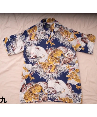 アロハシャツ　TigerandDragonNavy