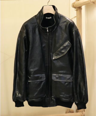 LAMB LEATHER ZIP BLOUSON　A25AB01WX