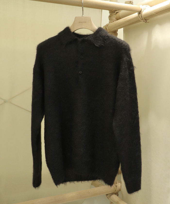 BRUSHED SUPER KID MOHAIR KNIT POLO A25AP01KM(M2570069)｜HANKYU