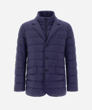 ヘルノ XL相当 ブルゾン 切り替え ロゴプレート ワッペン 50 ネイビー ヘルノ XL相当 ブルゾン 切り替え ロゴプレート ワッペン 50 ネイビー