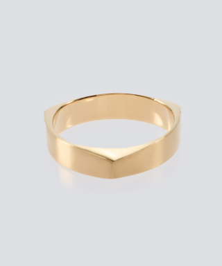 Triangle 3D Ring with Hair Line -Gold-　XOR103G