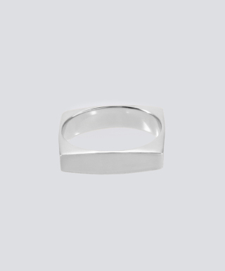 Square 3D Ring with Hair Line　XOR105