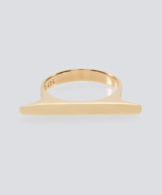 Surface 3D Ring with Hair Line -Gold-　XOR107G
