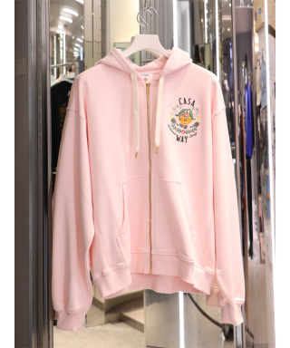 CASA WAY KAWAII ORANGE PRINTED FULL ZIP HOODIE K AW25-JTP40805