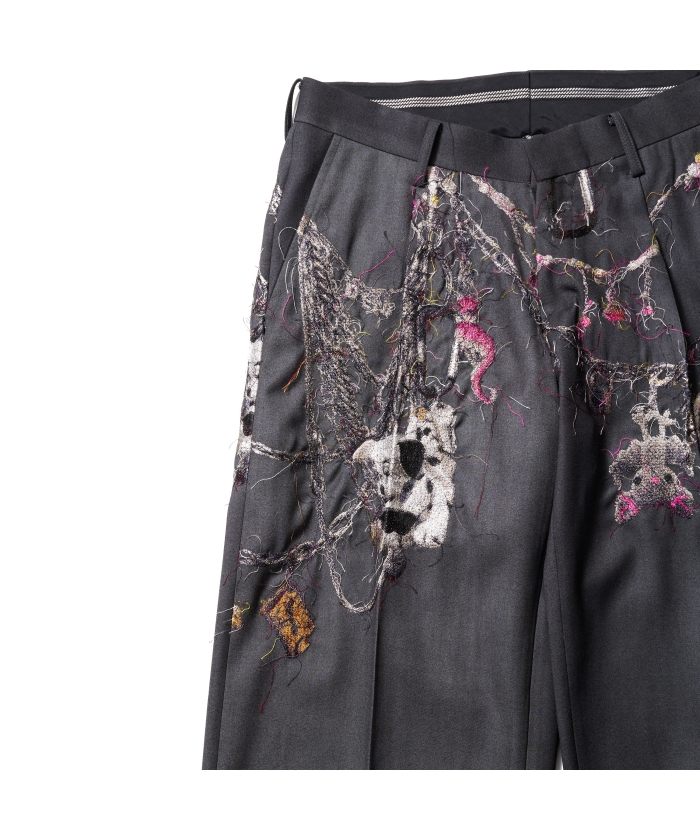 EMBROIDERED CHAIN TAILORED TROUSERS 25AW16PT320(M258N008