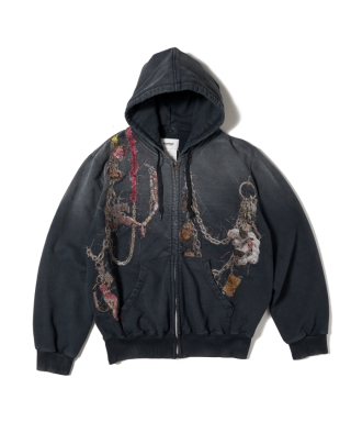 EMBROIDERED CHAIN ZIP-UP HOODIE　25AW43CS405