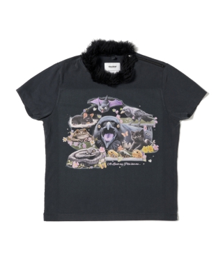 FURRY COLLAR ZIP-UP T-SHIRT　25AW52CS407