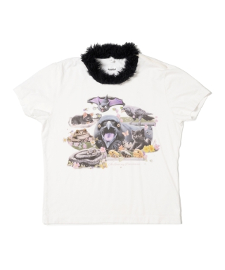 FURRY COLLAR ZIP-UP T-SHIRT　25AW52CS407