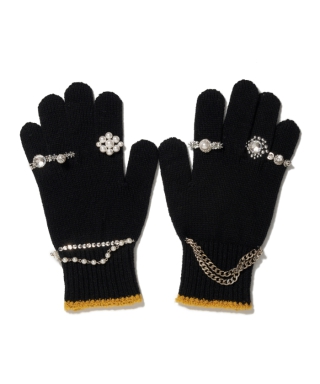 KNIT GLOVES WITH RINGS　25AW88GV05