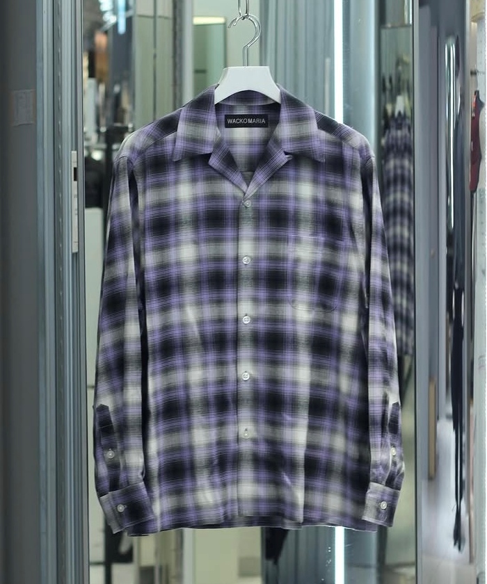 OMBRE CHECK OPEN COLLAR SHIRT L/S ( TYPE-1 ) 25FW-WMS-OC05
