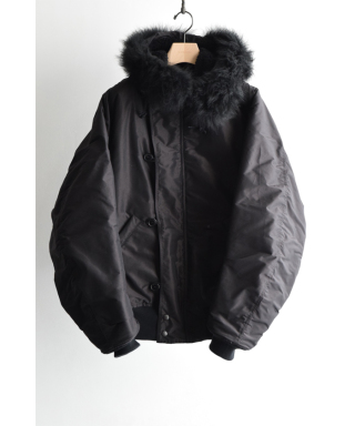 コットンシルク ミリタリーフーデッドジャケット　C03-01031