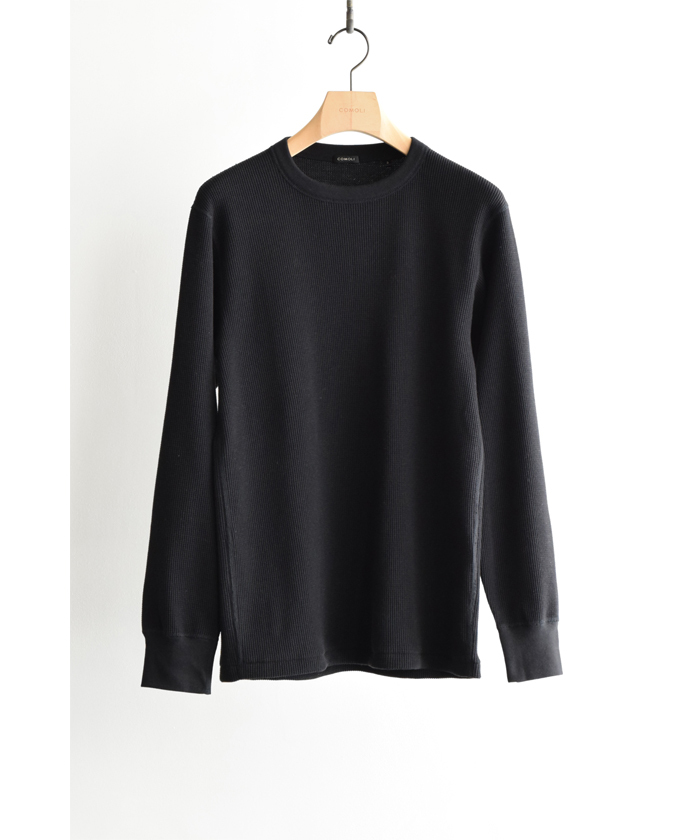 コットンカシミヤ ワッフル長袖クルー C03-05018(M258N257)｜HANKYU