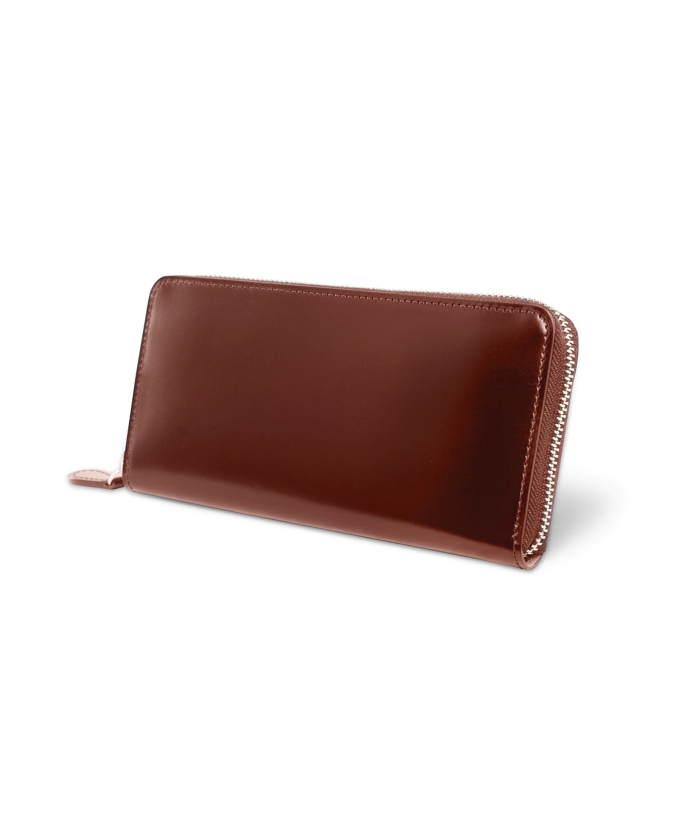 コードバン　ブラウン　ラウンドファスナー 革のダイヤモンド!!コードバン／ラウンドファスナーウォレットLTD/長