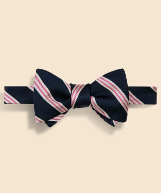 シルク ミニBB#1ストライプ レップボウタイ Made in USA