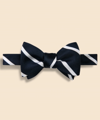 シルク BB#3バーストライプ レップボウタイ Made in USA