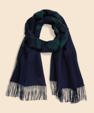 カシミヤ ブラックウォッチ ダブルフェイス マフラー