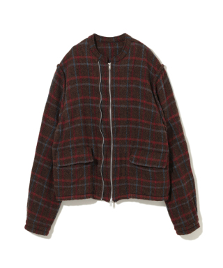 縮絨ｳｰﾙﾁｪｯｸWZIPｽﾀﾝﾄﾞｶﾗｰﾌﾞﾙｿﾞﾝ　UC2E4202