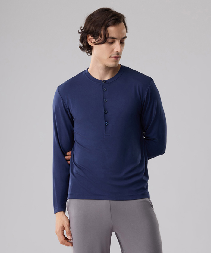 ラウンドネック長袖シャツ 39850(M25NI032)｜HANKYU MEN'S / 阪急メンズ