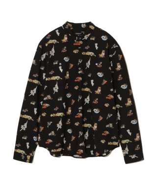 DOG総柄タイプライタースモールカラーシャツ　UC2E4401-1
