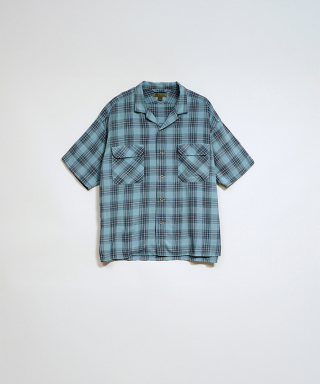 OPEN COLLAR SHIRT RAYON CHECK　80520011007