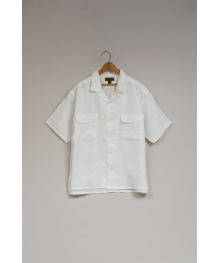 OPEN COLLAR SHIRT LINEN TWILL　80520011010