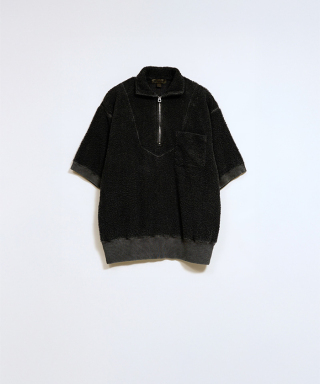 ZIP UP S/S SHIRT PILE　80520021041