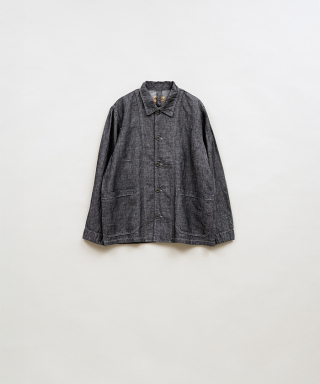 CHORE JACKET - LINEN BLEND DENIM　80521380020