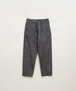 ANGLED PANT - LINEN BLEND DENIM　80521350020
