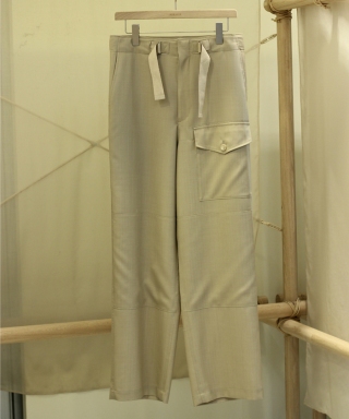 WOOL HERRINGBONE CARGO PANTS A26SP02CH