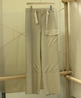 WOOL HERRINGBONE CARGO PANTS A26SP02CH