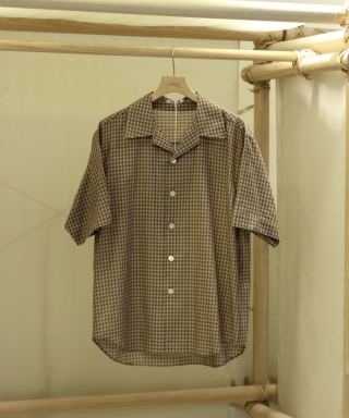 AIRY LIGHT COTTON CHECK HALF SLEEVED SHIRT A26SS02GC