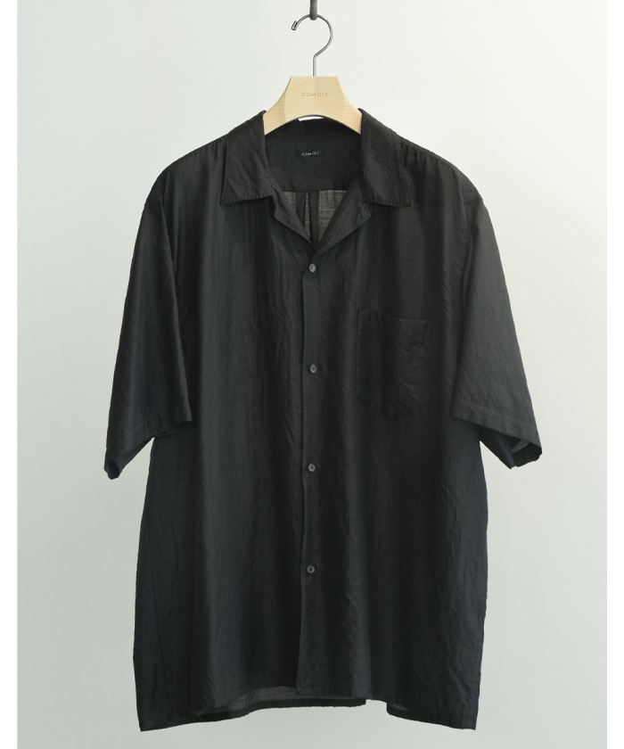 ウールシルク 半袖オープンカラーシャツ D01-02012(M261T061)｜HANKYU