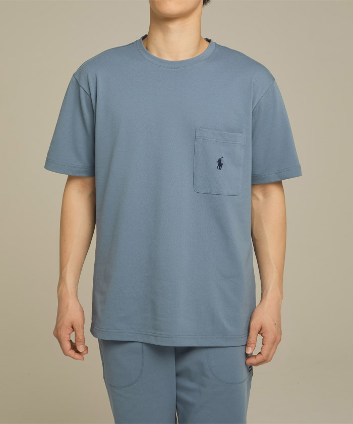 メンズウェア Mr.BlueHawaii Mesh Pique Crew Neck Pocket Short Sleeve RM8-D202(M2640034