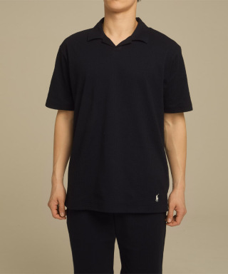 Knit Seersucker Johnny Collar Short Sleeve　RM8-D205