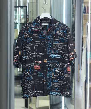 JEAN-MICHEL BASQUIAT /S/S HAWAIIAN SHIRT ( TYPE-1 )　BASQUIAT-WM-HI25