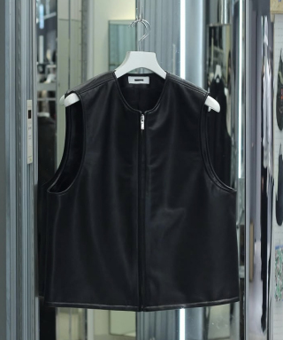 LEATHER ZIP VEST　REV-26SS-LWC08