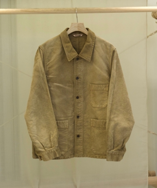 GARMENT-DYED ORGANIC COTTON HEAVY MOLESKIN COVERALL　A26AB02HM
