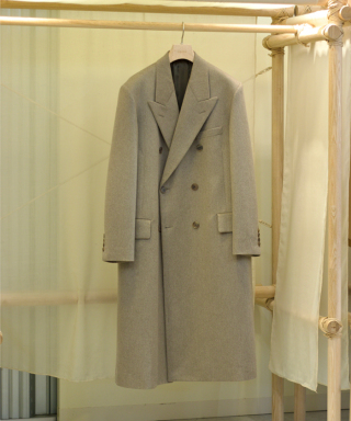 CASHMERE MOLESKIN DOUBLE-BREASTED COAT　A26AC01CM