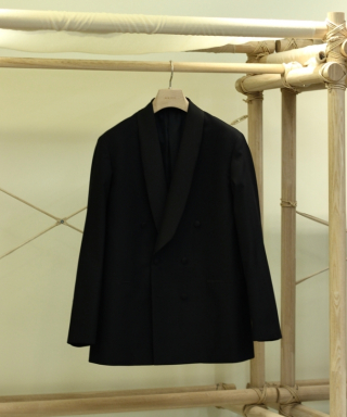 HIGH-DENSITY WOOL WORSTED SHAWL COLLAR JACKET　A26AJ01KH