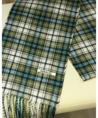 CASHMERE CHECK LONG STOLE　A26AM02SL