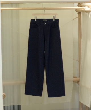 SILK NEP DENIM 5P WIDE PANTS　A26AP01SD