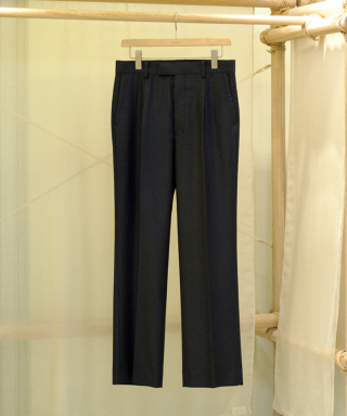 WOOL FULLING FLANNEL ONE-TUCK SLACKS　A26AP03CF