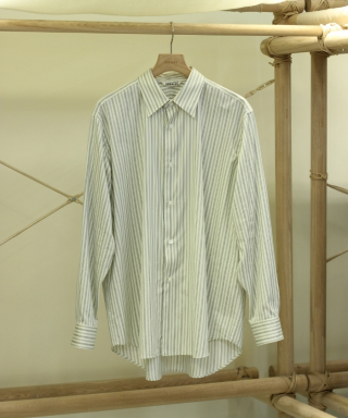 COTTON SILK STRIPE SHIRT　A26AS01CS