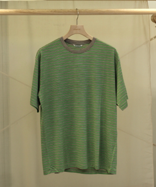 SOFT SMOOTH WOOL STRIPE JERSEY TEE　A26AT02BT