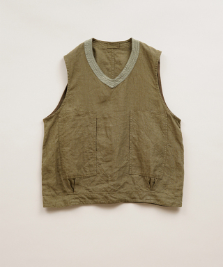 PULLOVER ARMY VEST LINEN HBT　80520070207