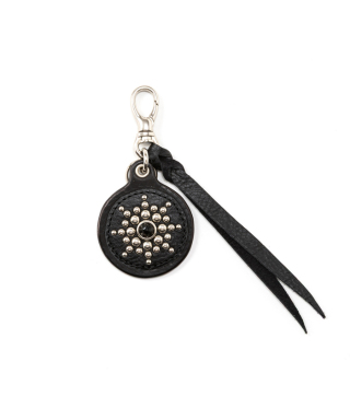 COLOR STONE STUDS LEATHER KEY RING　CL-26SS019LE