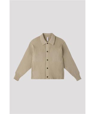 FLUTED SHIRT COLLAR BLOUSON