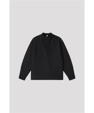SOFT MILAN WRAP COLLAR LONG SLEEVE TOP