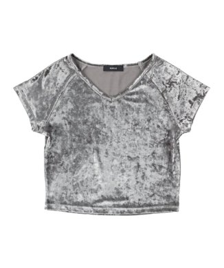 Velour Cropped Tee (EW-TS-SIL-0011S)