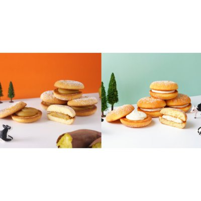 【季節限定】ふんわりパンケーキサンド10PボリュームBOX　ミルク＆スイートポテト (EC0022)